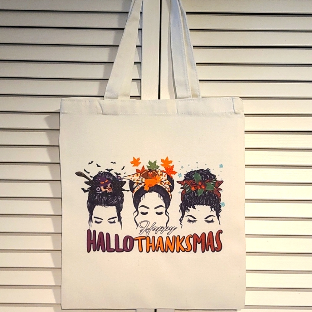 HalloThanksMas shoulder totes - theme for 3 Holidays